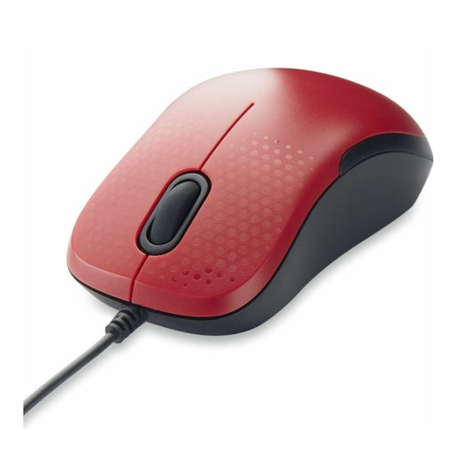 Mouse Verbatim óptico silencioso con cable USB-C modelo VB70758 color Rojo