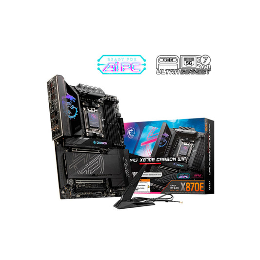 MOTHERBOARD MSI (MPG X870E CARBON WIFI) SOCKET AM5, 4*DDR5 8400, HDMI, 2* USB-C, 4*M.2, ATX. tech