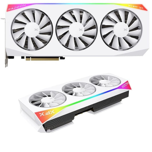 Tarjeta de video XFX 16GB AMD Radeon RX 9070 XT Mercury 3xfan White Magnetic Air GDDR6 RDNA3 1xHDMI 3xDP RX-97TMARGW9