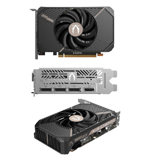 Tarjeta de video Zotac 8GB GeForce RTX 5050 SOLO 1xfan GDDR6 DLSS 4 1xHDMI 3xDP ZT-B50500G-10L