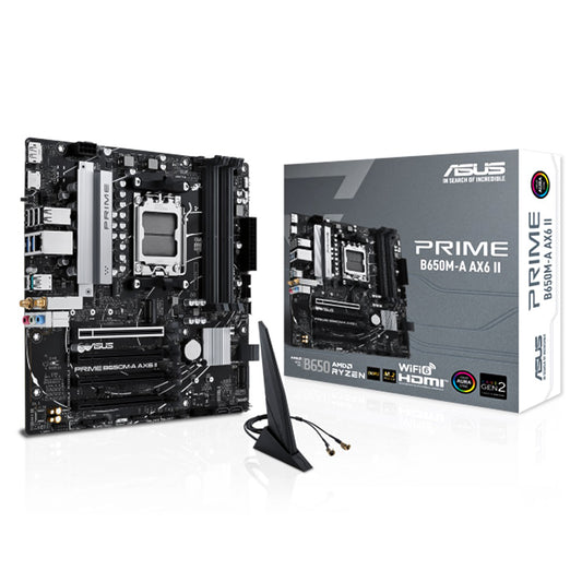 MOTHERBOARD ASUS (PRIME B650M-A AX6 II) SOCKET AM5, 4*DDR5,HDMI, DP, WIFI6, MICRO ATX