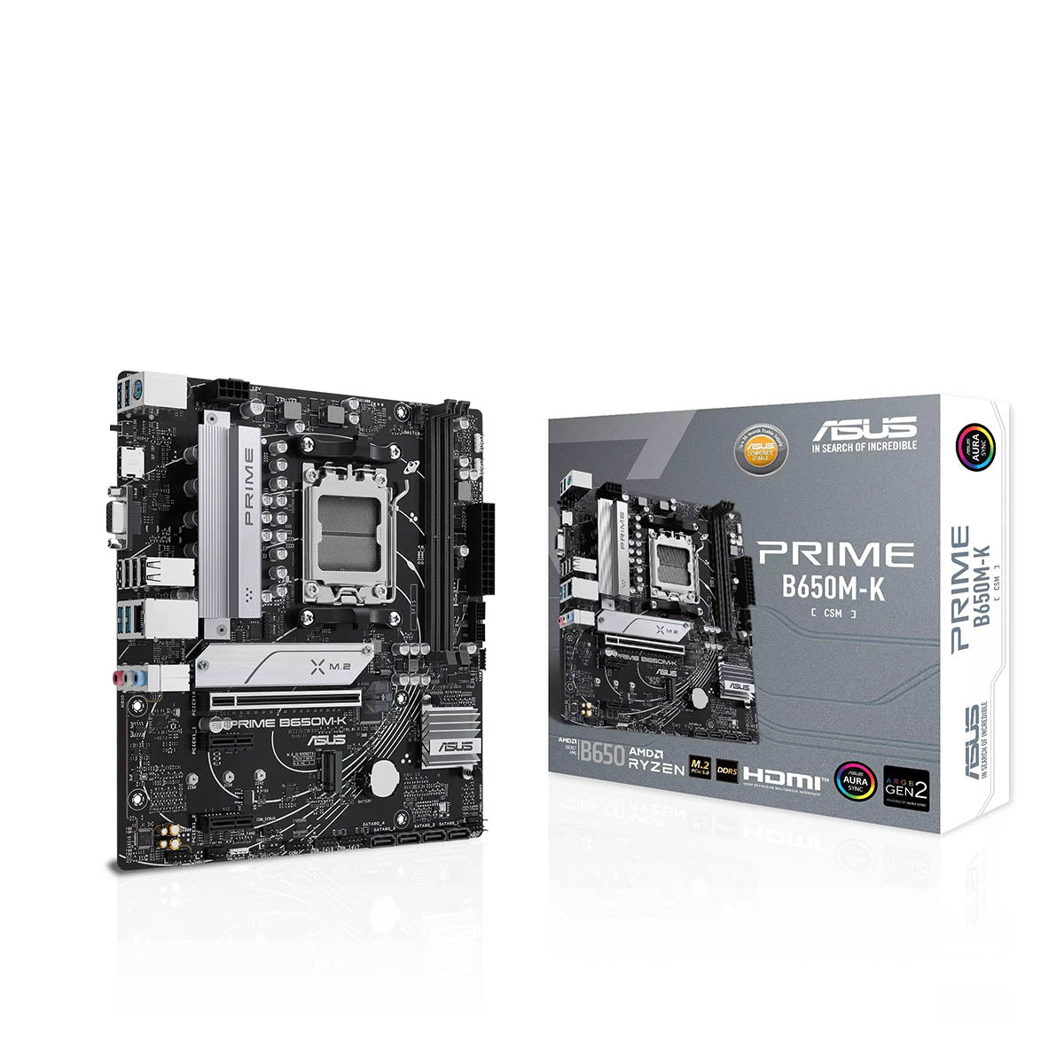 MOTHERBOARD ASUS (PRIME B650M-K) SOCKET AM5,2*DDR5,HDMI,VGA,PCIE 4.0,MICRO ATX.TECH