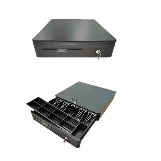 Cajón de Dinero Evotec 5 Billetes 8 Monedas RJ-11 Manual y Electrónica modelo EV-3003 color Negro