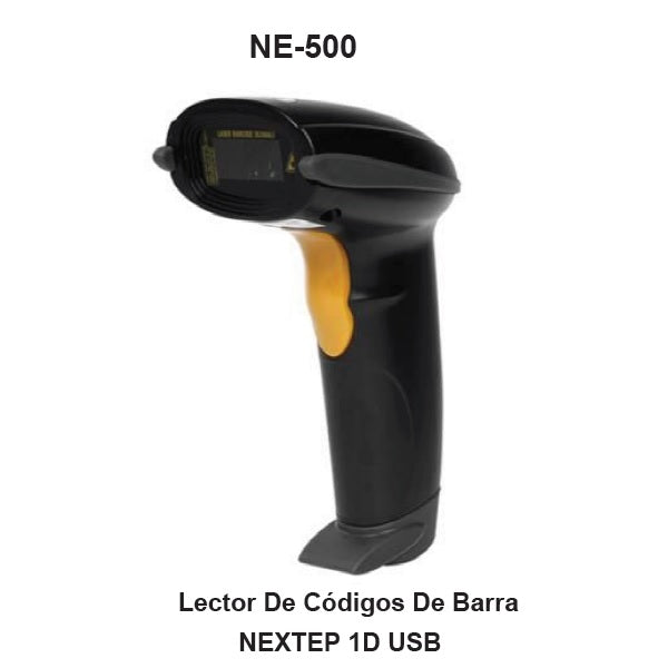LECTOR DE CODIGO DE BARRA NEXTEP ALAMBRICO 1D USB CON BASE AJUSTABLE NEGRO NE-500