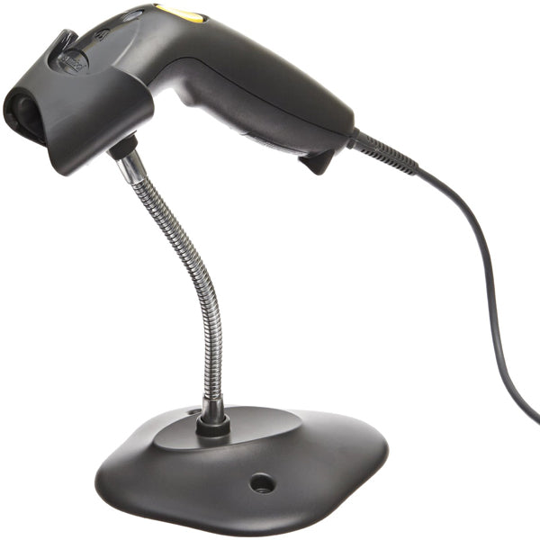 Lector de Codigos de Barras Zebra LS1203 Laser Negro 1D Alcance Normal Con Cable Usb y Soporte LS1203-7AZU0100SR