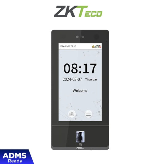 Control de Acceso y Asistencia Zkteco SenseFace 7A - Control de acceso y asistencia para 10,000 rostros / 10,000 huellas / 50,000 tarjetas de 125kHz / TCP/IP / IP65 /