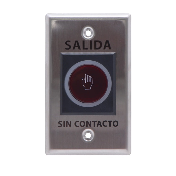 Boton de Salida ZKTECO TLEB102 sin Contacto, Serie K11 Indicador LED Acero Inoxidable, 12 VCC Funcion NC/NO Distancia de Detección hasta 10 cm