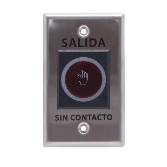 Boton de Salida ZKTECO TLEB102 sin Contacto, Serie K11 Indicador LED Acero Inoxidable, 12 VCC Funcion NC/NO Distancia de Detección hasta 10 cm