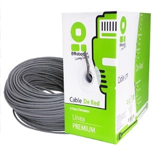 Bobina Brobotix CAT 6 para interior CCA UTP 100M color Gris