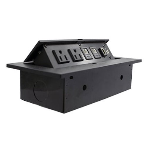 Caja Brobotix Para Mesa HDMI+USB+RJ45+Cat6+Corriente modelo 170906 color Negro