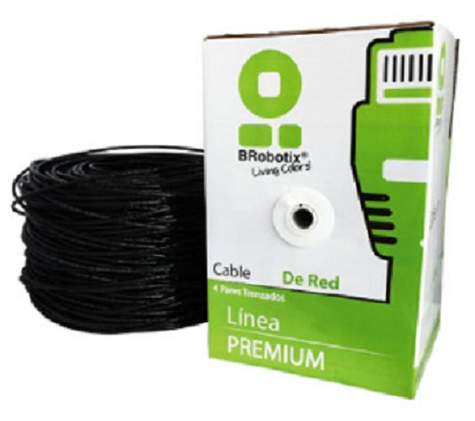 Bobina Brobotix CAT 5E para exterior CCA UPT 100M modelo 055100 color Negro