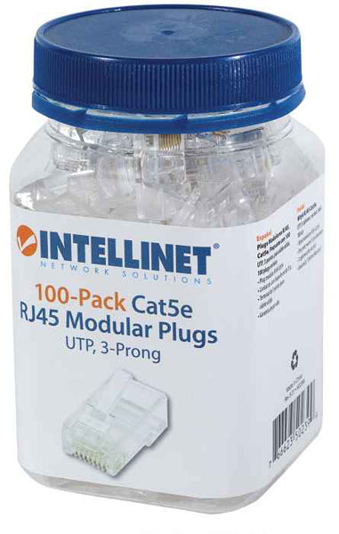 PLUG INTELLINET RJ45 CAT 5E UTP SOLIDO 100 PZAS