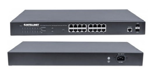 SWITCH INTELLINET 16 PUERTOS POE GB 19 30W/PORT 220W + 2SFP