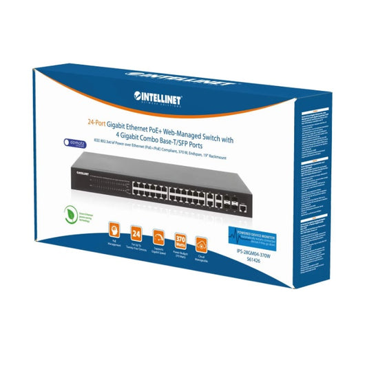 Switch PoE Intellinet WebAdmin Gigabit 24 puertos Power over Ethernet (PoE+/PoE)