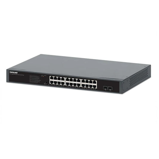 Switch Intellinet 24 Puertos PoE 30W por puerto para montaje en rack