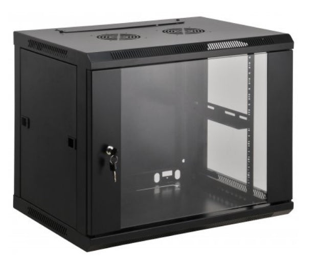 Gabinete Intellinet 19 pulgadas 9U Mural hasta 60kg 600x450 puerta cristal 711814