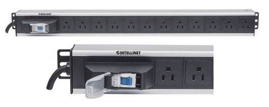 Barra de contactactos Intellinet 12 Contactos PDU Vertical 1.5U para Rack/Gabiente Switch