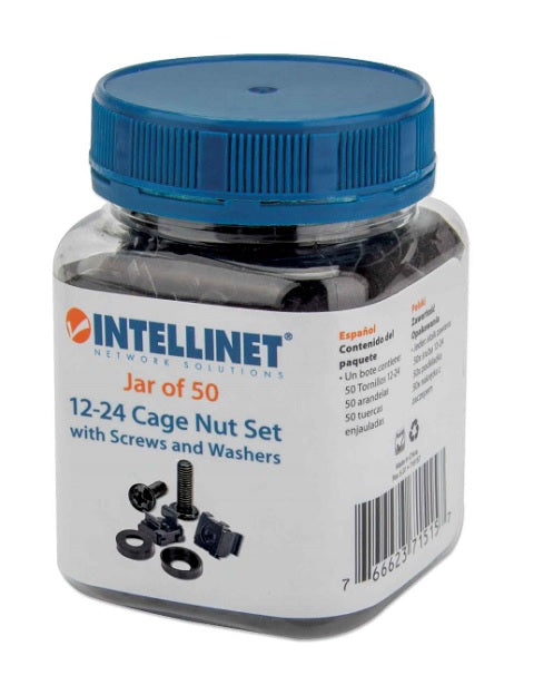 Tornillería Intellinet (50 Juegos) Bote 12-24 Para Accesorios Rack