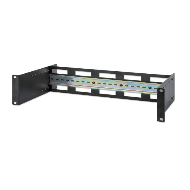 Kit de carril Intellinet DIN ajustable para rack de 19, 2U Profundidad de carril ajustable de 48 a 174mm aluminio negro RAL 9005