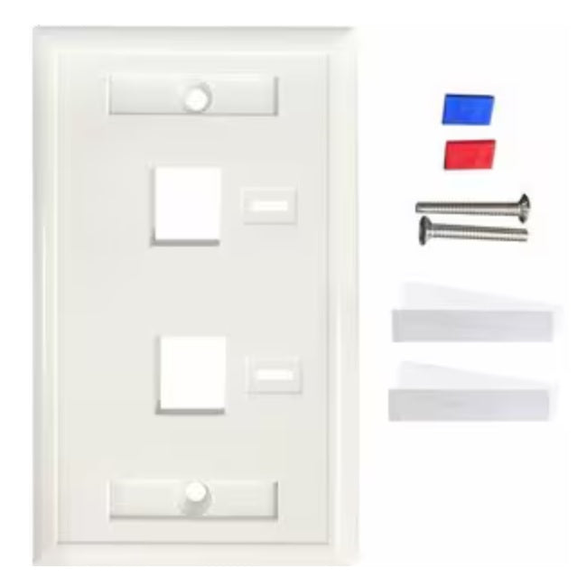 Tapa Intellinet de pared blanca blanca 2 puertos