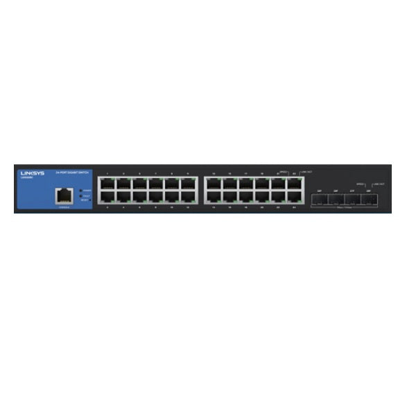 Switch Linksys LGS328C administrable 24 puertos RJ45 gigabit 4 puertos SFP+ 10Gbps red avanzada QoS etiquetado de VLAN 802.1q
