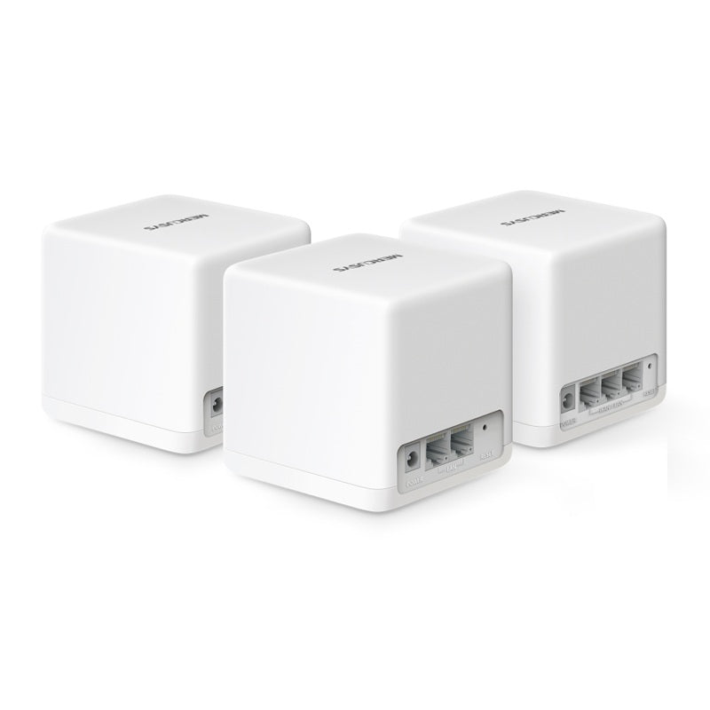 Sistema Halo H60X (3 piezas) Mercusys Mesh Wi-Fi 6 AX1500 MU-MIMO 1x H60XR con 3x RJ45 WAN/LAN y 2x H60XS con 2x RJ45 LAN gigabit