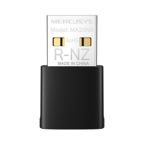 Adaptador inalámbrico nano USB 2.0 + Bluetooth 5.0 Mercusys MA20NB AC650 (2.4GHz 200 Mbps + 5GHz 433 Mbps) plug and play