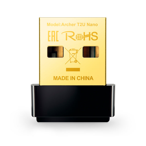 Adaptador inalámbrico Nano USB 2.0 TP-Link Archer T2U Nano Dual Band AC600 (2.4Ghz hasta 150Mbps y 5Ghz hasta 433Mbps)
