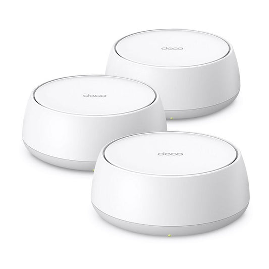 Sistema Deco BE25 (3 piezas) TP-Link Mesh Wi-Fi 7 BE5000 5GHz 4324 y 2.4GHz 688 Mbps MLO MU-MIMO OFDMA 2x RJ45 2.5Gbps x pieza