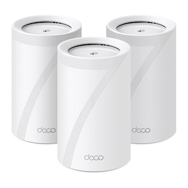 Sistema Deco BE63 (3 piezas) TP-Link Mesh Wi-Fi 7 BE10000 Tri-Banda MLO 4K-QAM 2x2 MU-MIMO OFDMA 4x RJ45 2.5Gbps x pieza