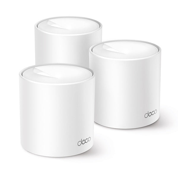 Sistema Deco W4500 (3 piezas) TP-Link Mesh Wi-Fi 6 AX1500 (2 puertos RJ45 gigabit por pieza) 2x2 MU-MIMO OFDMA Beamforming