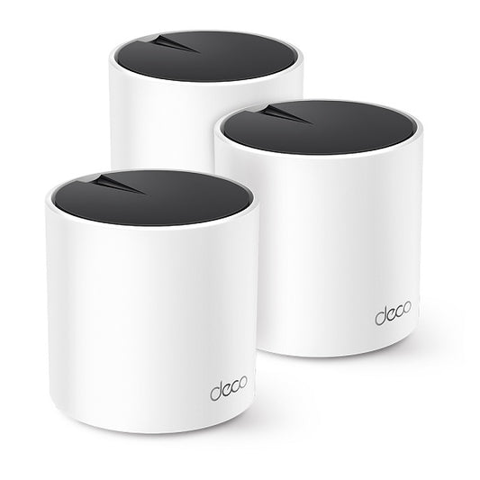 Sistema Deco X25 (3 piezas) TP-Link Mesh Wi-Fi 6 AX1800 (2 puertos RJ45 gigabit por pieza) 2x2 MU-MIMO OFDMA modo router