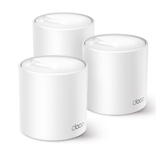 Sistema Deco X50 (3 piezas) TP-Link Mesh Wi-Fi 6 AX3000 (3 puertosRJ45 gigabit por pieza) 2x2 MU-MIMO OFDMA modo Router/AP