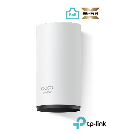 Sistema Deco X50-Outdoor IP65 (1 pieza) TP-Link Mesh Wi-Fi 6 AX3000 MU-MIMO OFDMA 2 puertos RJ45 gigabit IEEE 802.3at PoE