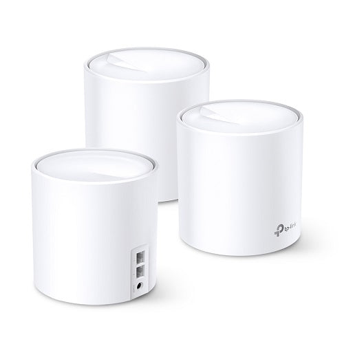 Sistema Deco X60 (3 piezas) TP-Link Mesh Wi-Fi 6 AX3000 (2 puertos RJ45 gigabit por pieza) MU-MIMO OFDMA Beamforming 4 antenas internas