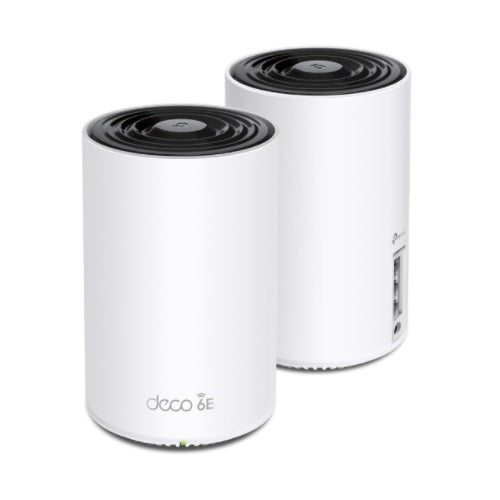 Sistema Deco XE75 (2 piezas) TP-Link Mesh Wi-Fi 6E AXE5400 Tri-Banda 6GHz+5GHz+2.4GHz 3 puertos RJ45 gigabit por pieza