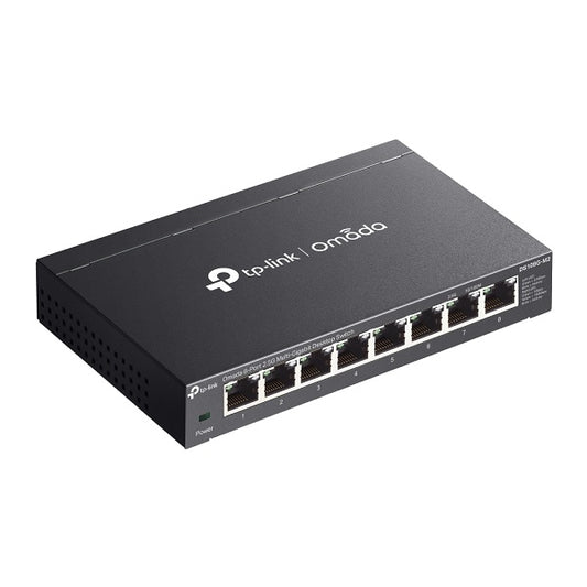 Switch TP-Link Omada DS108G-M2 metálico escritorio 8 puertos RJ45 hasta 2.5 Gbps Multi-Gig no adminsitrable operación sileciosa