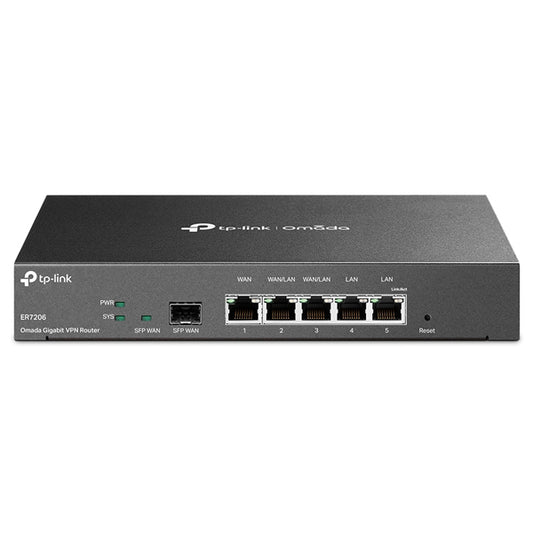 Router Multi-WAN VPN TP-Link Omada ER7206 5 puertos gigabit (3 WAN y 2 LAN) 1 puerto SFP WAN gigabit SafeStream integrado