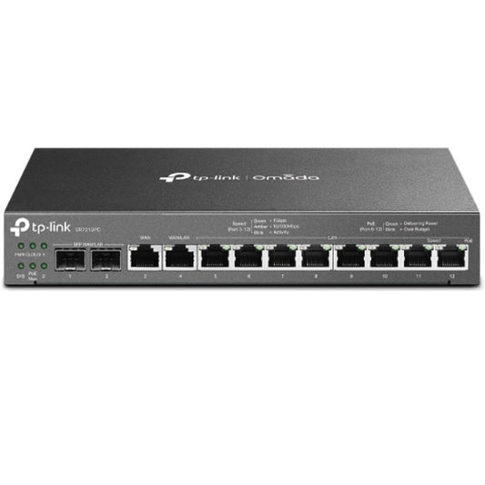 Router VPN 3-en-1 TP-Link Omada ER7212PC Multi-WAN gigabit 2 x SFP WAN/LAN 10 RJ45 (1xWAN 1xWAN/LAN 8xLAN PoE+ max 110W)