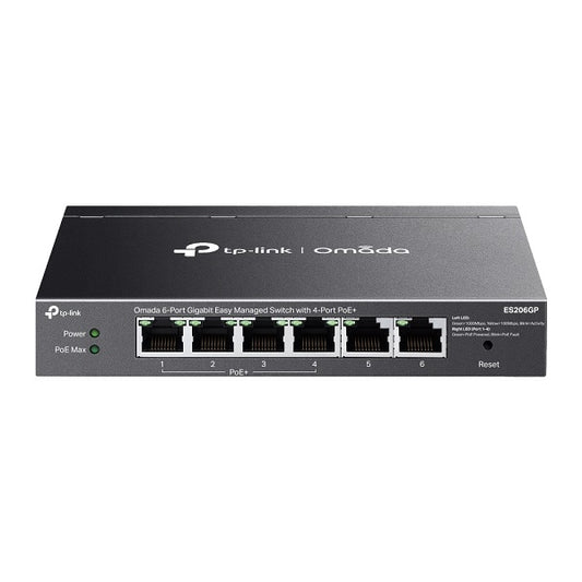 Switch Easy Managed TP-Link Omada ES206GP metálico escritorio/ montaje pared 6 puertos gigabit (4 puertos PoE+802.3af/at max. 65W)