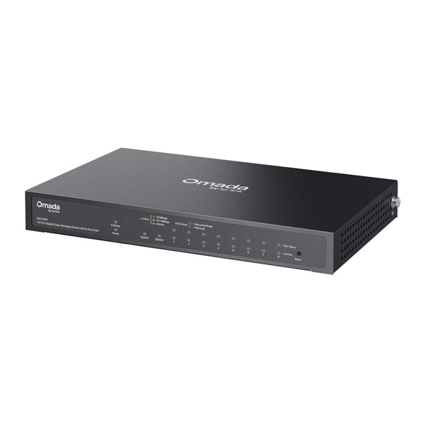 Switch Easy Managed TP-Link Omada ES210GP escritorio/montaje pared 9x RJ45 gigabit (8x RJ45 PoE+802.3af/at max. 63W) 1x RJ45 gigabit uplink 1x SFP/RJ45 gigabit combo