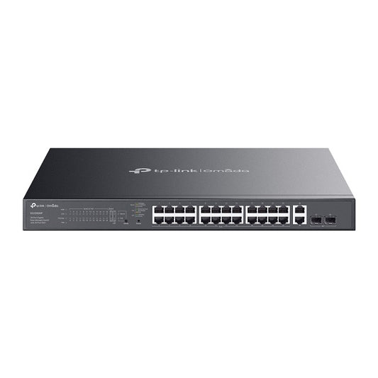 Switch Easy Managed TP-Link Omada ES228GMP metálico rack 26x RJ45 gigabit (24x PoE+802.3af/at max. 384W) 2x SFP gigabit