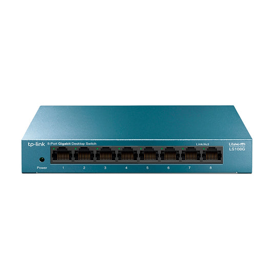 Switch TP-Link LS108G metálico escritorio 8 puertos gigabit 10/100/1000M no administrable tecnología Green Ethernet