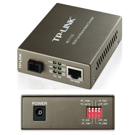 Convertidor Multimedia WDM TP-Link MC111CS de 10/100Mbps compatible estándares 802.3u 10/100 Base-TX 100Base-FX