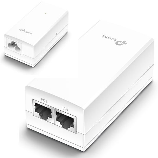 Adaptador TP-Link TL-POE4818G gigabit PoE pasivo 18W (max 48VDC) 2 puertos RJ45 plug and play con base para montaje en pared