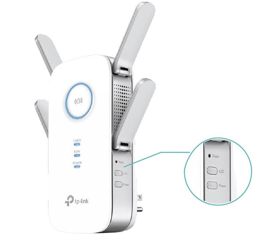 Extensor de rango inalámbrico TP-Link RE650 AC26000 MU-MIMO beamforming modo AP 1 puerto RJ45 gigabit 4 antenas
