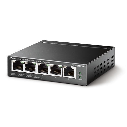 Switch TP-Link TL-SG1005LP metálico de escritorio 5 puertos gigabit (4 puertos PoE+ 802.3af/at max. 40W) no administrable