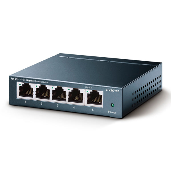 Switch TP-Link TL-SG105 metálico de escritorio 5 puertos gigabit 10/100/1000M no administrable
