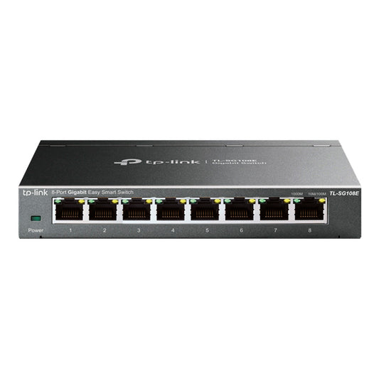Switch Easy Smart TP-Link TL-SG108E metálico de escritorio 8 puertos gigabit 10/100/1000Mbps