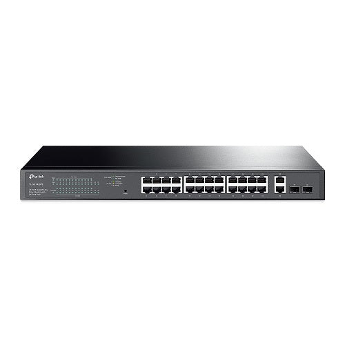Switch TP-Link JetStream TL-SG1428PE administrable 26 puertos gigabit (24 puertos PoE 802.3at/802.3af max. 250W) 2 puetos SFP gigabit